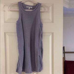 Say What? Purple Ribbed Sleeveless Off-the-Shoulder Sweater